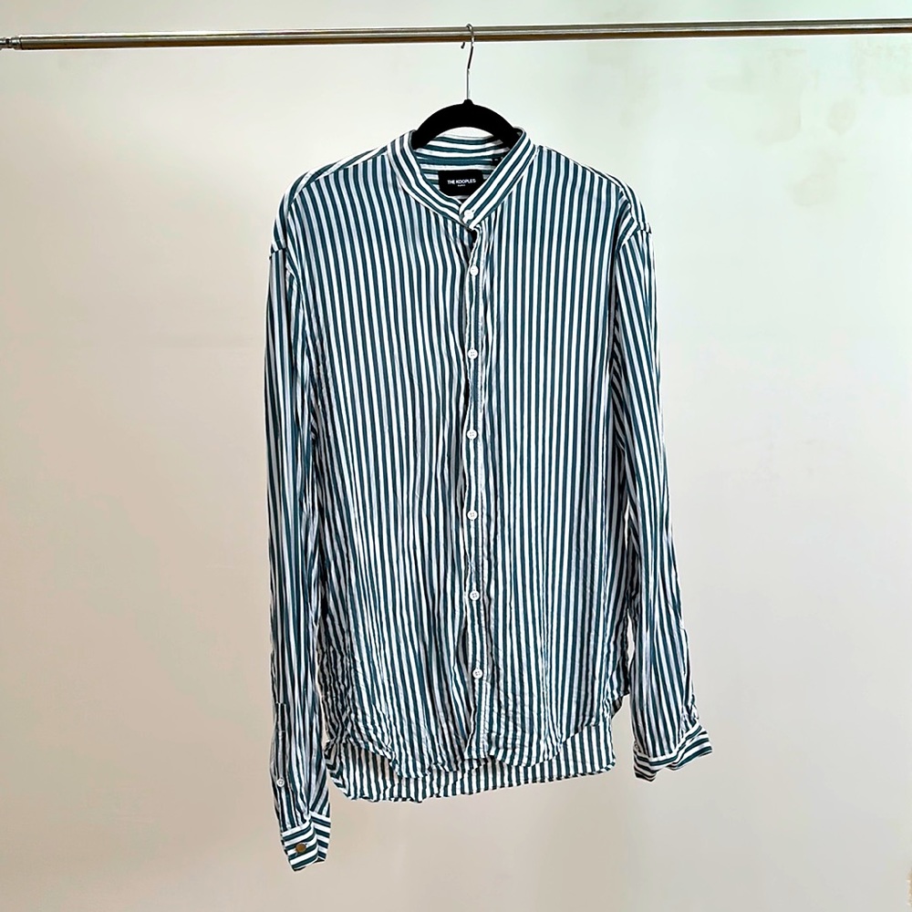 The Kooples flowing green and white shirt